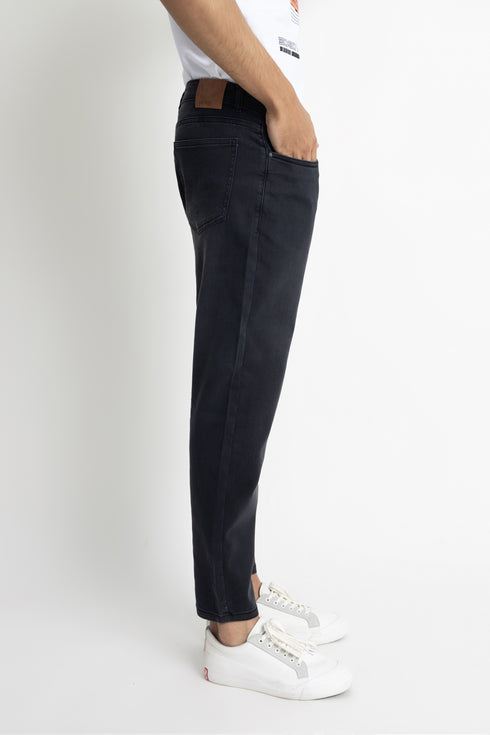 Black Tapered Fit Jeans